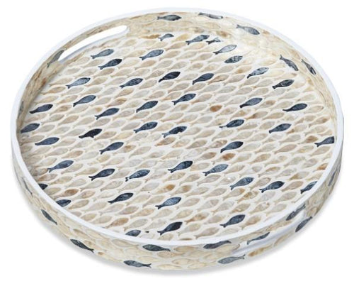 Home & Giftware Fish Capiz Shell Serving Tray with Handles - Ivory/Blue | Accessories | app store dev @@ABC ///[option4] 十月五日 11:53 