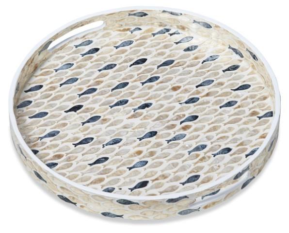 Home & Giftware Fish Capiz Shell Serving Tray with Handles - Ivory/Blue | Accessories | app store dev @@ABC ///[option4] 十月五日 11:53 