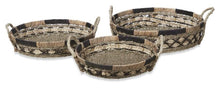 Load image into Gallery viewer, Home &amp; Giftware Equador Set of 3 Round Water Hyacinth Trays - Black/Natural | Accessories | app store dev @@ABC ///[option4] 十月五日 11:53 

