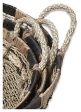 Load image into Gallery viewer, Home &amp; Giftware Equador Set of 3 Round Water Hyacinth Trays - Black/Natural | Accessories | app store dev @@ABC ///[option4] 十月五日 11:53 
