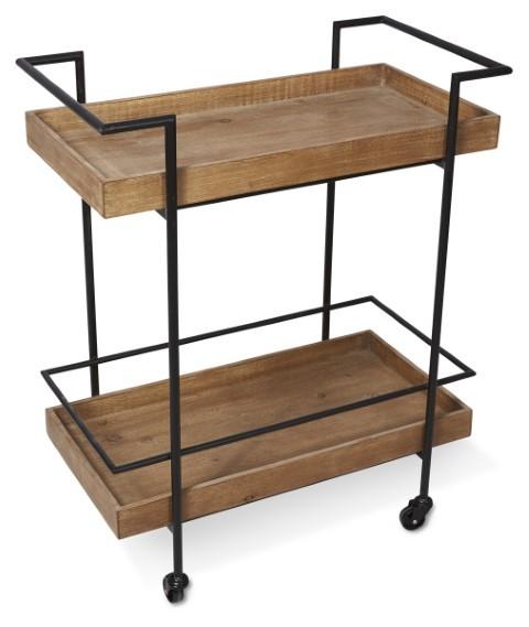 Home & Giftware Heritage Wood and Metal Kitchen Trolley Cart - Natural/Matt Black | Dining | app store dev @@ABC ///[option4] 十月五日 11:53 