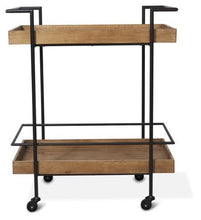 Load image into Gallery viewer, Home &amp; Giftware Heritage Wood and Metal Kitchen Trolley Cart - Natural/Matt Black | Dining | app store dev @@ABC ///[option4] 十月五日 11:53 
