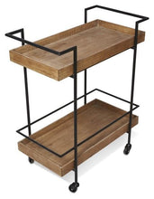 Load image into Gallery viewer, Home &amp; Giftware Heritage Wood and Metal Kitchen Trolley Cart - Natural/Matt Black | Dining | app store dev @@ABC ///[option4] 十月五日 11:53 
