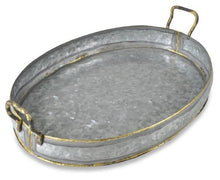 Load image into Gallery viewer, Home &amp; Giftware Austin Oval Iron Tray with Handle - Silver Oxidize | Accessories | app store dev @@ABC ///[option4] 十月五日 11:53 

