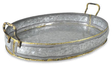 Load image into Gallery viewer, Home &amp; Giftware Austin Oval Iron Tray with Handle - Silver Oxidize | Accessories | app store dev @@ABC ///[option4] 十月五日 11:53 
