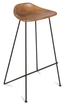 Load image into Gallery viewer, Home &amp; Giftware Archie Leather 75cm Bar Stool with Iron Legs | Dining | app store dev @@ABC ///[option4] 十月五日 11:53 
