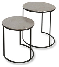 Load image into Gallery viewer, Home &amp; Giftware Bromley Aluminium Set of Two Round Nesting Tables | Living | app store dev @@ABC ///[option4] 十月五日 11:53 
