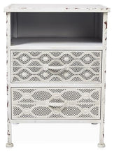 Load image into Gallery viewer, Home &amp; Giftware Filigree 2 Drawer Metal Bedside Table - Antique White | Sleeping | app store dev @@ABC ///[option4] 十月五日 11:53 
