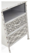 Load image into Gallery viewer, Home &amp; Giftware Filigree 2 Drawer Metal Bedside Table - Antique White | Sleeping | app store dev @@ABC ///[option4] 十月五日 11:53 
