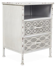 Load image into Gallery viewer, Home &amp; Giftware Filigree 2 Drawer Metal Bedside Table - Antique White | Sleeping | app store dev @@ABC ///[option4] 十月五日 11:53 
