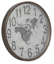 Load image into Gallery viewer, Home &amp; Giftware Beaten Metal World Map Clock 60cm - Silver | Accessories | app store dev @@ABC ///[option4] 十月五日 11:53 
