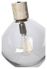 Load image into Gallery viewer, Home &amp; Giftware Classic Glass and Wood Pendant Light - Clear/White Wash | Accessories | app store dev @@ABC ///[option4] 十月五日 11:53 
