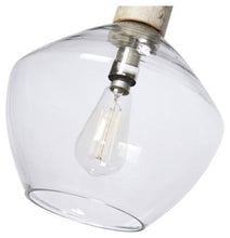 Load image into Gallery viewer, Home &amp; Giftware Classic Glass and Wood Pendant Light - Clear/White Wash | Accessories | app store dev @@ABC ///[option4] 十月五日 11:53 

