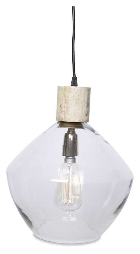 Home & Giftware Classic Glass and Wood Pendant Light - Clear/White Wash | Accessories | app store dev @@ABC ///[option4] 十月五日 11:53 